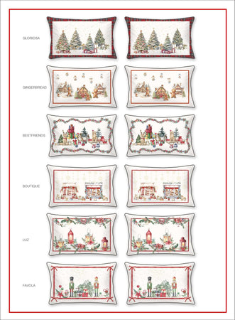Tessitura Randi Set 2 Federe Natalizie In Raso Di Cotone Stampato Natale 2411S32