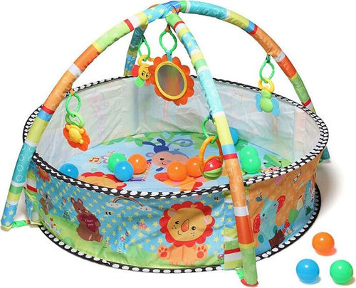 Palestrina-e-Piscina-con-Palline-Kiokids-2-in-1-Safari-Animals