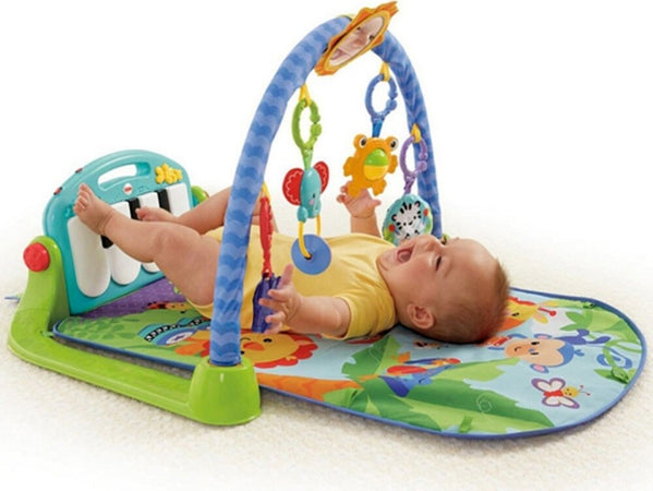 Tappetino Gioco 2-in-1 Con Pianoforte Per Neonati - Palestrina Con Giocattoli Sospesi