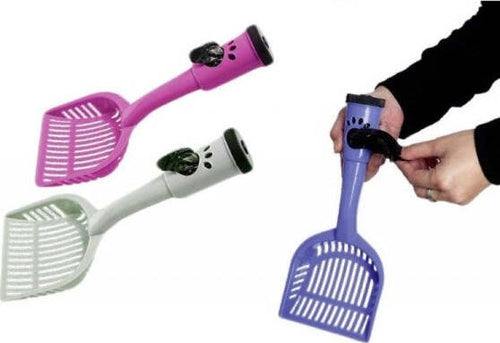 Paletta-Escrementi-Con-Dispenser-Porta-Sacchetti-Igienici-Per-Cani-Gatti