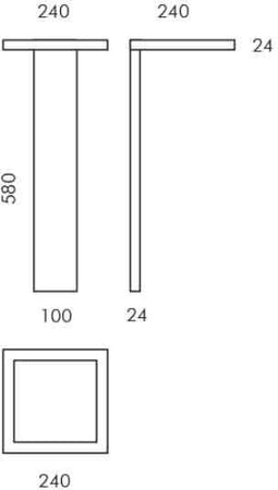Paletto a LED per esterni Simes Trim Quadrato 240