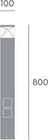 Paletto-Alto-Moderno-Diamond-Con-Prese-Alluminio-Grafite-12W-Led-3000K