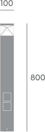 Paletto-Alto-Moderno-Diamond-Con-Prese-Alluminio-Grafite-12W-Led-3000K