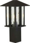 Paletto-Contemporaneo-Venezia-Alluminio-Nero-Vetro-Trasparente-1-Luce-E27-45Cm