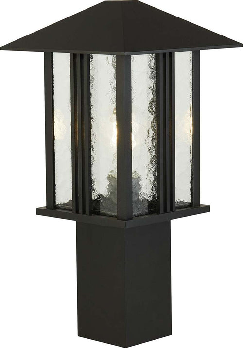 Paletto-Contemporaneo-Venezia-Alluminio-Nero-Vetro-Trasparente-1-Luce-E27-45Cm