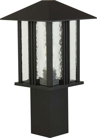 Paletto-Contemporaneo-Venezia-Alluminio-Nero-Vetro-Trasparente-1-Luce-E27-45Cm