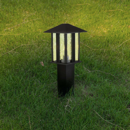Paletto-Contemporaneo-Venezia-Alluminio-Nero-Vetro-Trasparente-1-Luce-E27-45Cm