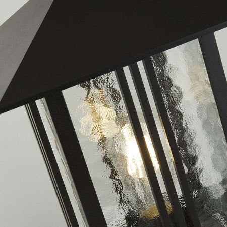 Paletto-Contemporaneo-Venezia-Alluminio-Nero-Vetro-Trasparente-1-Luce-E27-45Cm