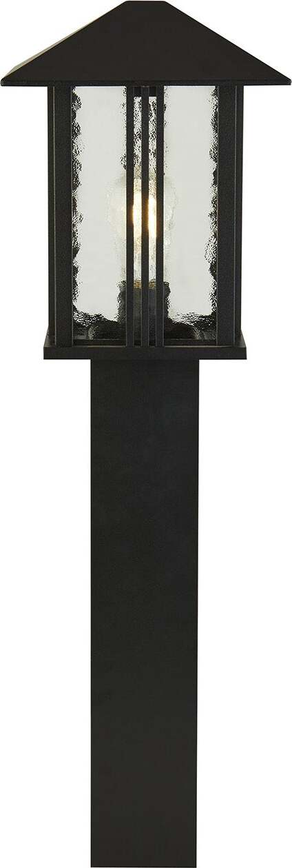 Paletto-Contemporaneo-Venezia-Alluminio-Nero-Vetro-Trasparente-1-Luce-E27-74Cm