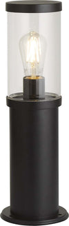 Paletto-Da-Esterno-Contemporaneo-Bakerloo-Alluminio-Nero-Vetro-1-Luce-E27-45Cm