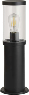Paletto-Da-Esterno-Contemporaneo-Bakerloo-Alluminio-Nero-Vetro-1-Luce-E27-45Cm