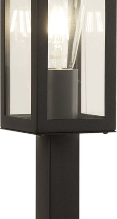 Paletto-Da-Esterno-Contemporaneo-Scatola-Acciaio-Nero-Trasparente-1-Luce-E27