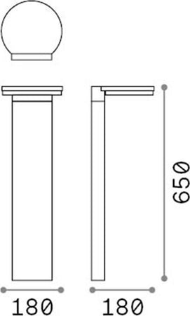 Paletto-Da-Esterno-Round-Path-Alluminio-Antracite-Led-10W-3000K-Luce-Calda