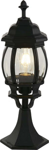 Paletto-Da-Esterno-Rustico-Country-Bel-Aire-Alluminio-Nero-Vetro-1-Luce-E27