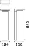Paletto-Da-Esterno-Square-Path-Alluminio-Antracite-Led-10W-3000K-Luce-Calda
