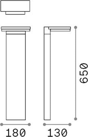 Paletto-Da-Esterno-Square-Path-Alluminio-Antracite-Led-10W-3000K-Luce-Calda