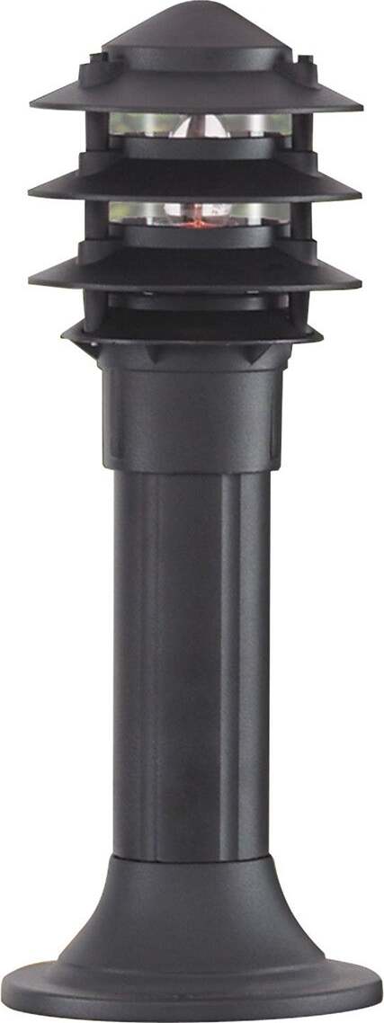Paletto-Esterno-Contemporaneo-Bollards-Alluminio-Nero-Vetro-1-Luce-E27-H45Cm