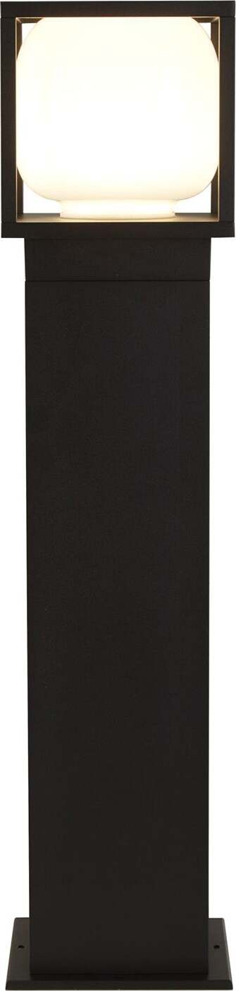 Paletto-Esterno-Moderno-Atene-Alluminio-Bianco-Policarbonato-Nero-Led-9W-3000K