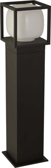 Paletto-Esterno-Moderno-Atene-Alluminio-Bianco-Policarbonato-Nero-Led-9W-3000K