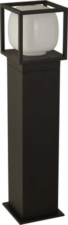 Paletto-Esterno-Moderno-Atene-Alluminio-Bianco-Policarbonato-Nero-Led-9W-3000K