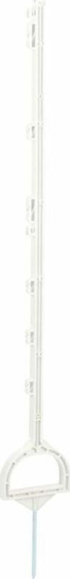 Paletto in plastica bianco con occhielli e staffa per piede altezza 114 cm