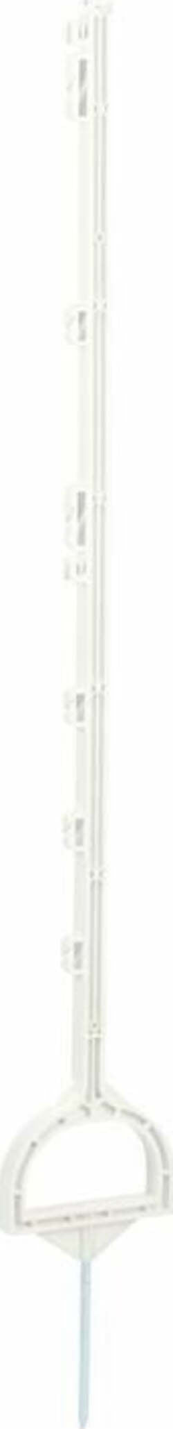 Paletto in plastica bianco con occhielli e staffa per piede altezza 114 cm