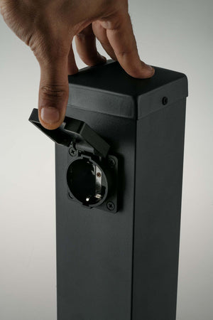 Paletto Station Antracite Con 2 Schuko 2500W 30X12X12Cm Illuminazione/Illuminazione per esterni/Luci per sentieri Led Mall Home - Napoli, Commerciovirtuoso.it