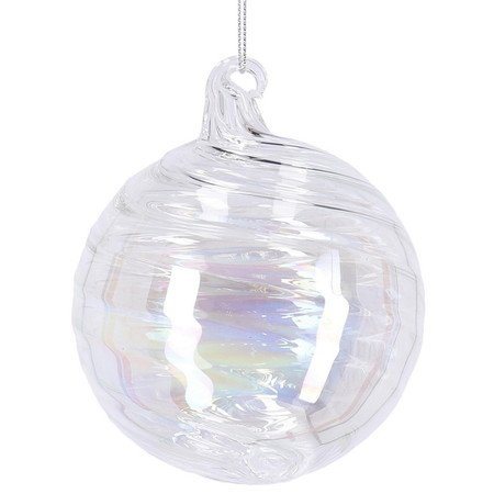 Palline per albero di Natale in vetro "Spiral" iridescente per decorazioni natalizie