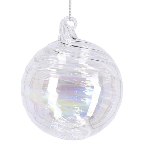 Palline per albero di Natale in vetro Spiral iridescente per decorazioni natalizie