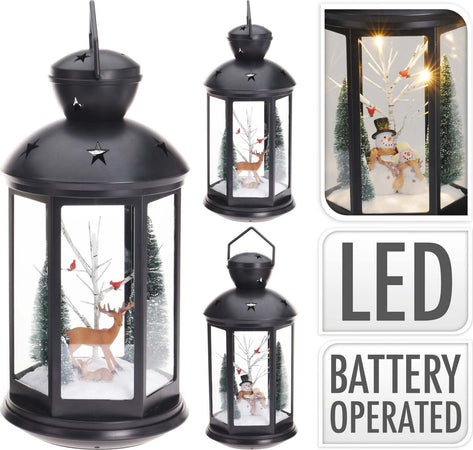 Palla di vetro con neve a forma di Lanterna natalizia con paesaggio invernale h 43 cm Casa e cucina/Decorazioni per interni/Addobbi e decorazioni per ricorrenze/Decorazioni natalizie/Neve artificiale MagiediNatale.it - Altamura, Commerciovirtuoso.it