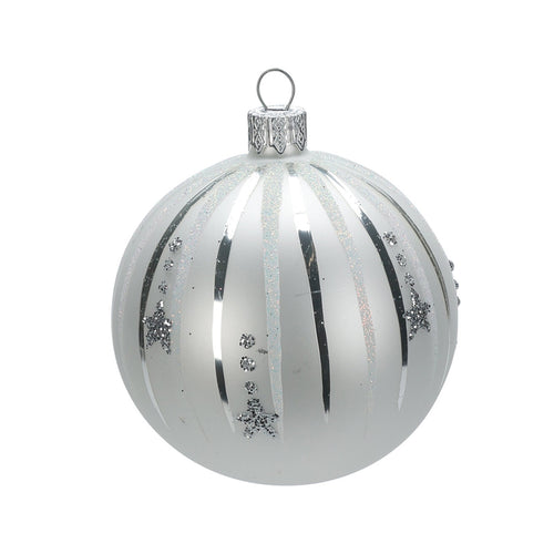 Palline per albero di Natale, in Vetro, color argento, da Ø 100 mm, 6 pezzi