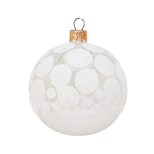 Palline per albero di Natale, in Vetro, con glitter a pois, Ø 80 mm, 12 pezzi