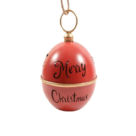 Pendente campana "Merry Christmas" in metallo per albero di Natale