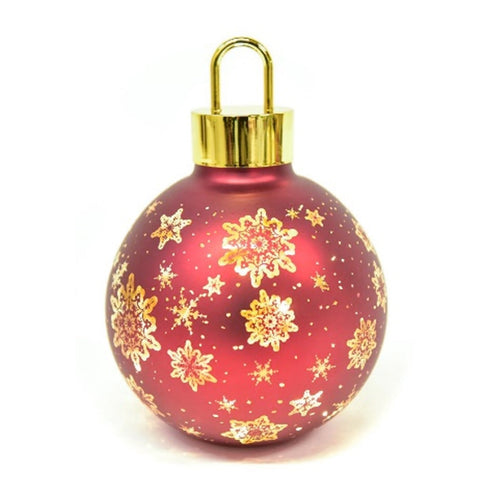 Palla di Natale in vetro rossa con luci per decorazioni natalizie