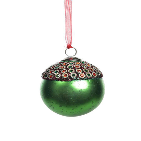 Pallina natalizia in vetro con decorazioni per albero di Natale Ø 10 cm