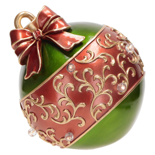 Sfera natalizia colore verde e rosso con luci Led decorazione natalizia Ø 23 cm