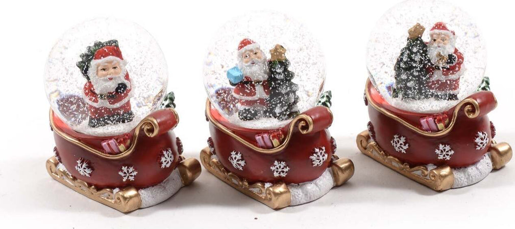 Palle di neve con Slitta rossa, decorazione e giocattolo di Natale, 5 x 4,5 x h 6,5 cm, set da 3 pezzi Casa e cucina/Decorazioni per interni/Addobbi e decorazioni per ricorrenze/Decorazioni natalizie/Neve artificiale MagiediNatale.it - Altamura, Commerciovirtuoso.it