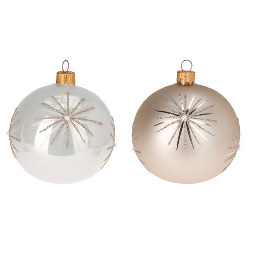 Palline per albero di Natale, in Vetro, con glitter, da Ø 8 mm, 12 pezzi