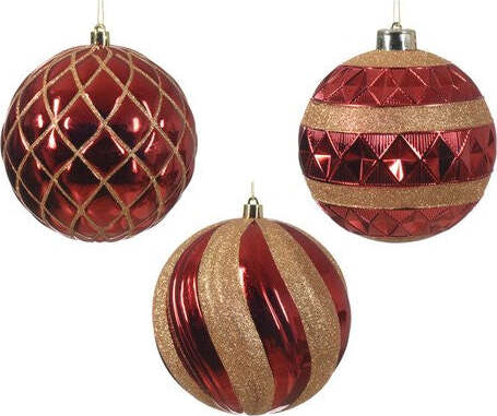 Pallina-albero-Kaemingk-024510-Sfera-Christmas-Red-Assortito