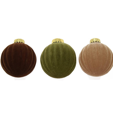 12 palline per albero di natale in velluto da Ø 8 cm pendaglio Tinta Unita