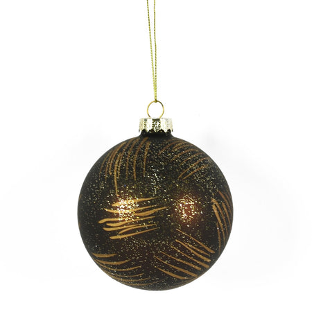 9 Palline per albero di natale in vetro Oro e Nero da Ø 10 cm pendaglio decorato