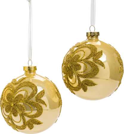 Pallina-in-vetro-colore-oro-con-fiore-per-albero-di-Natale