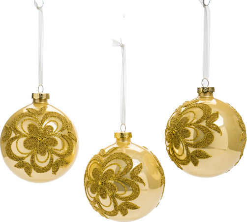 Pallina-in-vetro-colore-oro-con-fiore-per-albero-di-Natale