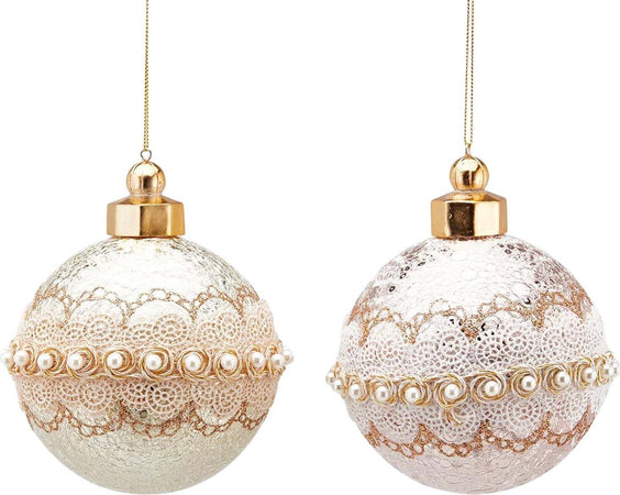 Pallina in vetro con ricamo e perle per albero di natale sfera particolare Ø 10 cm Casa e cucina/Decorazioni per interni/Addobbi e decorazioni per ricorrenze/Decorazioni natalizie/Addobbi e decorazioni/Palle e palline MagiediNatale.it - Altamura, Commerciovirtuoso.it