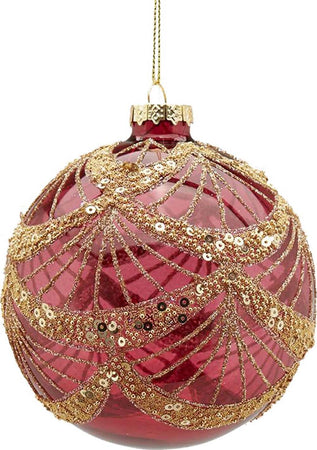 Pallina in vetro rosso e dorato per albero di natale sfera natalizia particolare Casa e cucina/Decorazioni per interni/Addobbi e decorazioni per ricorrenze/Decorazioni natalizie/Addobbi e decorazioni/Palle e palline MagiediNatale.it - Altamura, Commerciovirtuoso.it