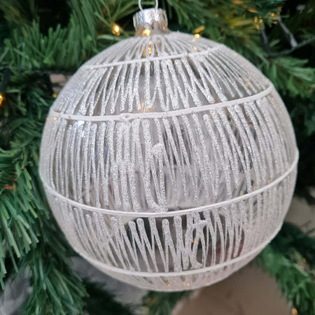 Pallina natalizia in vetro Glitterato puntale da Ø 15 cm, Pendaglio Decorato Casa e cucina/Decorazioni per interni/Addobbi e decorazioni per ricorrenze/Decorazioni natalizie/Addobbi e decorazioni/Palle e palline MagiediNatale.it - Altamura, Commerciovirtuoso.it