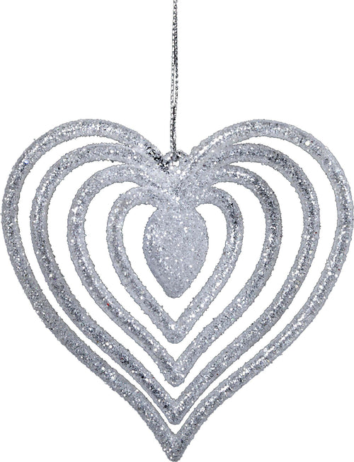 Pallina per albero di Natale a forma di cuore in plastica color Argento Glitter da 10 cm Casa e cucina/Decorazioni per interni/Addobbi e decorazioni per ricorrenze/Decorazioni natalizie/Addobbi e decorazioni/Palle e palline MagiediNatale.it - Altamura, Commerciovirtuoso.it