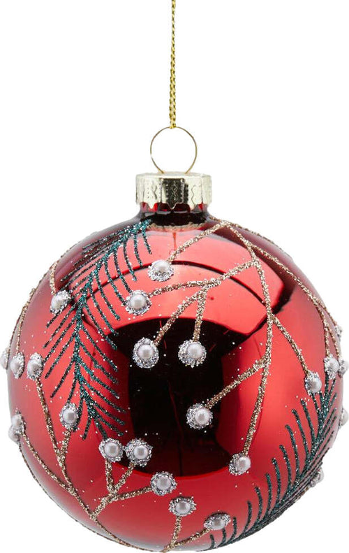 Pallina per albero di Natale con Aghi e Perle pendaglio decorativo Rosso da 8 cm Casa e cucina/Decorazioni per interni/Addobbi e decorazioni per ricorrenze/Decorazioni natalizie/Addobbi e decorazioni/Palle e palline MagiediNatale.it - Altamura, Commerciovirtuoso.it