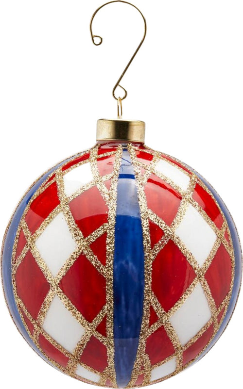 Pallina per albero di Natale con rombi, in vetro, colore blu Ø 10 cm Casa e cucina/Decorazioni per interni/Addobbi e decorazioni per ricorrenze/Decorazioni natalizie/Addobbi e decorazioni/Palle e palline MagiediNatale.it - Altamura, Commerciovirtuoso.it