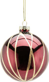 Pallina per albero di Natale in vetro a righe Bordeaux e Oro da 8 cm Casa e cucina/Decorazioni per interni/Addobbi e decorazioni per ricorrenze/Decorazioni natalizie/Addobbi e decorazioni/Palle e palline MagiediNatale.it - Altamura, Commerciovirtuoso.it